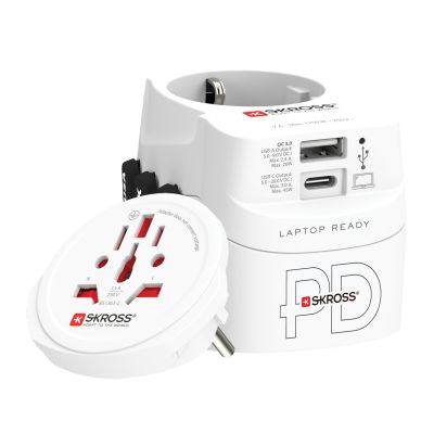 6. SKROSS Pro Light USB AC45PD Weltreiseadapter mit USB-C Weiß