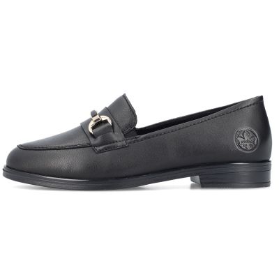 3. Schwarze Damen-Ledermokassins von Rieker, Modell 46262-01