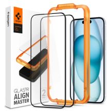 Spigen ALM Glass FC gehärtetes Glas für iPhone 15 – schwarz 2 Stk.