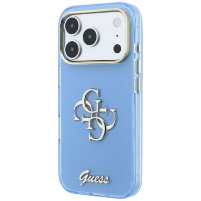 2. Guess IML 4G Script Metallhülle für iPhone 18 Pro Max / 17 Pro Max – Hellblau