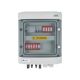 Hermetische DC/AC-Anschlussverteilerplatte IP65 mit EMITER-Anschluss, ausgestattet mit Dehn 1000V DC-Überspannungsableiter Typ 2, 2 x PV-String, 2 x MPPT // Dehn AC-Begrenzer Typ 2, 10A 3-F, RCD Typ A 40A/300mA