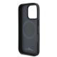 7. BMW Signature Leather Half Textured & Circle MagSafe Hülle für iPhone 16 Pro – Schwarz