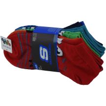 Skechers 6er-Pack Jungen-Socken ohne Frottee, niedrig geschnitten, S115172-RDMT, mehrfarbig, 31–34