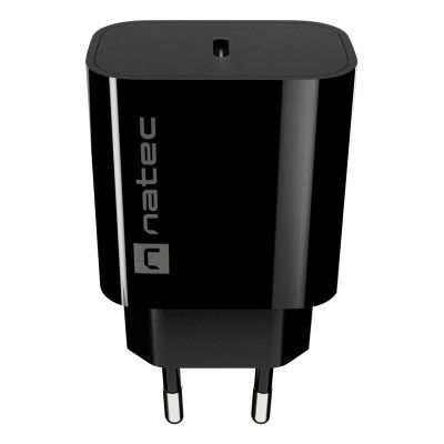 11. NATEC RIBERA 1X USB-C 20W SCHWARZES WANDLADEGERÄT