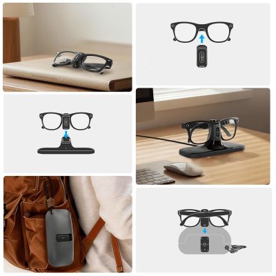 3. BoboVR CG2 3-in-1 Ladestation für Smart Glasses mit Clip, 350 mAh Akku und Etui – Schwarz