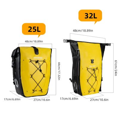 7. Rockbros 30140022005 Wasserdichte Fahrradtasche 25-32L - Gelb