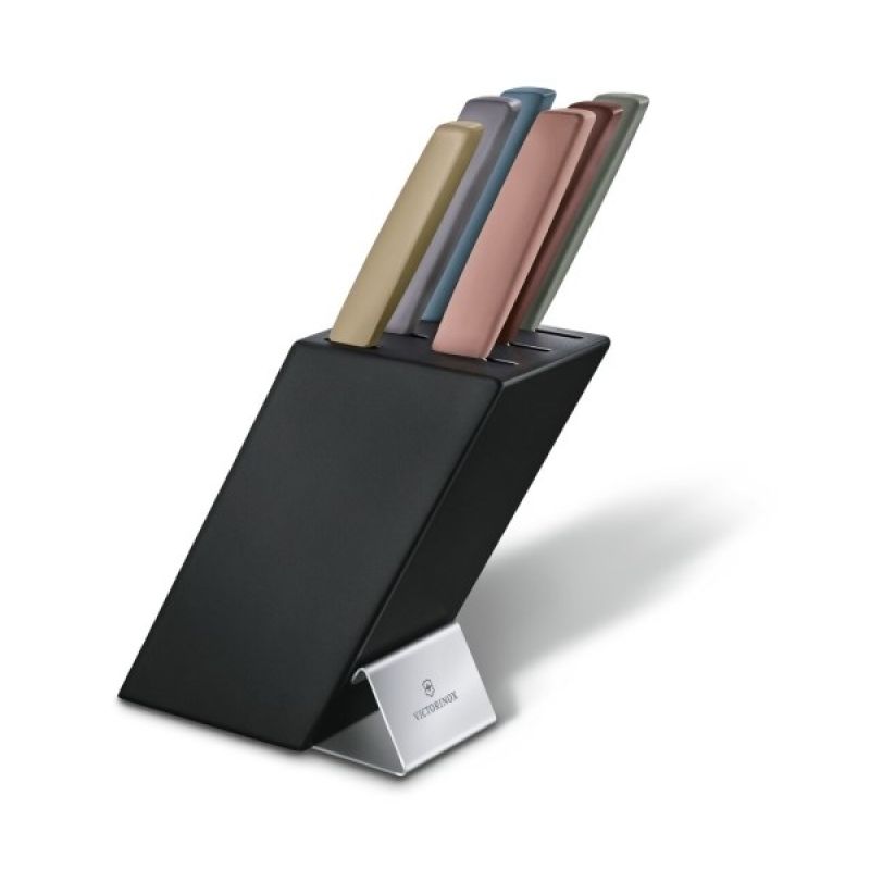 Victorinox V-6.71 86.66 Schweizer Messerblock im modernen Stil, 6-teilig, Buchenholz