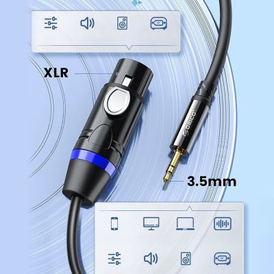 4. Orico AXKF Mini-Klinke 3,5 mm auf XLR-Buchse Audiokabel 5 m - schwarz