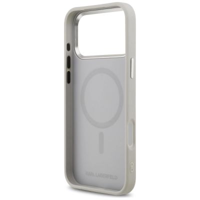 7. Karl Lagerfeld Karl & Choupette Pins MagSafe Case für iPhone 17 Pro - Grau