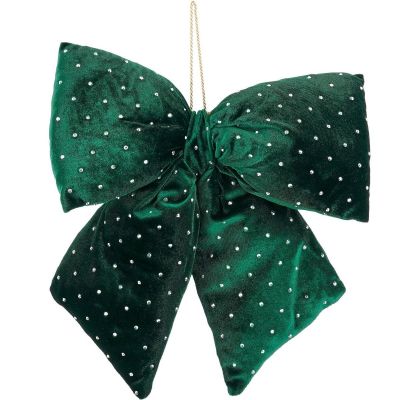 4. Grüne Dekoschleife 30x34cm Glimmer