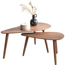 Set aus 2 Beistelltischen für das Wohnzimmer, MDF-Holz