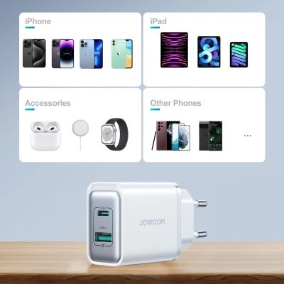9. Joyroom JR-TCF15 Netzwerkladegerät USB-C / USB-A 30W - Weiß