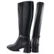 9. Schwarze Sergio Leone KZ-31-S Damen-Lederstiefel mit hohem Absatz