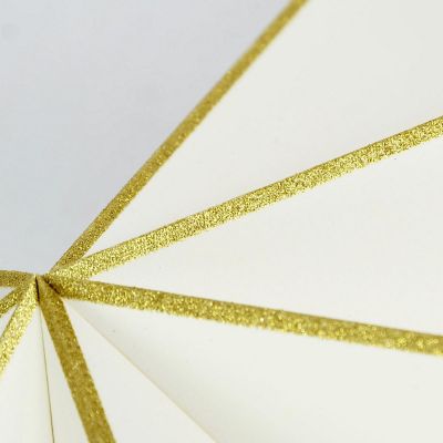 5. Dekorativer Hängestern aus Papier, FSC-zertifiziert, 18 x 45 cm, weiß, 7 Arme, Glimmer