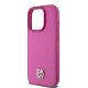 6. DKNY MagSafe-Hülle aus Leder mit Monogrammmuster und Metalllogo für iPhone 15 Pro, Pink