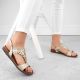 4. Sergio Leone W SK445 flache Sandalen in Gold mit Lochmuster