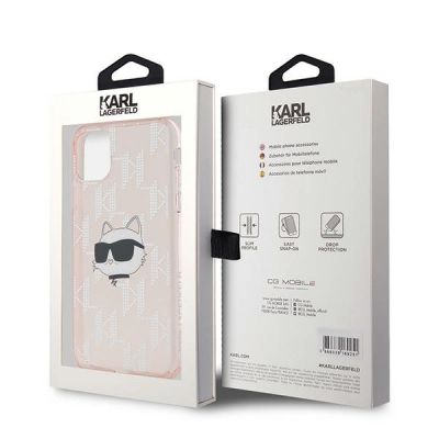 8. Karl Lagerfeld IML Choupette Head & Monogram Hülle für iPhone 11 / Xr – Rosa