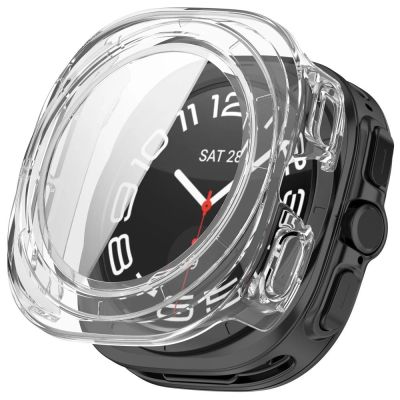 7. Tech-Protect Schutzhülle (2er-Pack) für Samsung Galaxy Watch Ultra 47 mm – Transparent Matt Schwarz