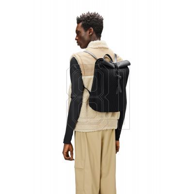 3. Rains Rolltop Rusksack Mesh Mini Schwarz W3 Rucksack 13350 01