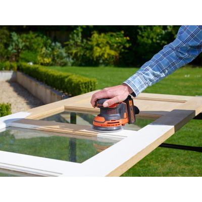 5. Black & Decker BDCROS18N-XJ Exzenterschleifer, 12000 U/min, Schwarz, Orange