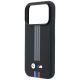 6. BMW M Quadrille Kevlar Anthrazit & Tricolor Print Lines MagSafe Hülle für iPhone 18 Pro Max / 17 Pro Max - Schwarz