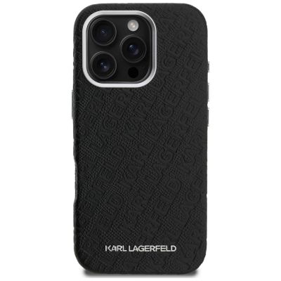 3. Karl Lagerfeld FW Stamped Karl MagSafe Hülle für iPhone 16 Pro - Schwarz