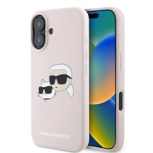 Karl Lagerfeld Silikon Nauble Heads Print MagSafe Case für iPhone 16 Plus - Pink