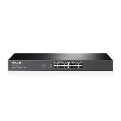 Switch TP-Link TL-SF1016, nicht verwaltet, Fast Ethernet (10/100), 1U, Schwarz