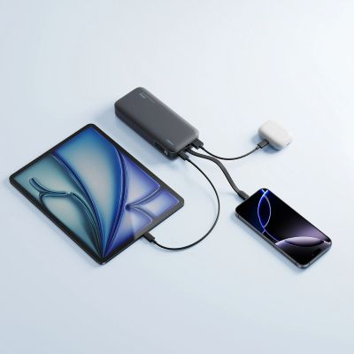 11. Cuktech LPB200N 40W 20000mAh Powerbank mit integriertem Kabel – Grau