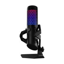 ASUS ROG Carnyx USB-Gaming-Mikrofon (25-mm-Kondensatorkapsel, 192 kHz/24 Bit, Niere, Hochpassfilter, integrierter Popfilter, Metall-Schwingungsdämpfer, Stummschaltung per Knopfdruck, USB, Aura Sync RGB) – Schwarz
