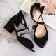 3. Sergio Leone W SK367A schwarze Sandalen mit Blockabsatz