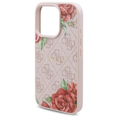 6. Guess GUHMP16XP4ROPEMCP iPhone 16 Pro Max 6,9" Pink/Pink Hardcase 4G Flowers Print MagSafe
