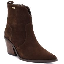 Damen-Lederstiefeletten, gefüttert, braune Cowboystiefel, Big Star SS274473