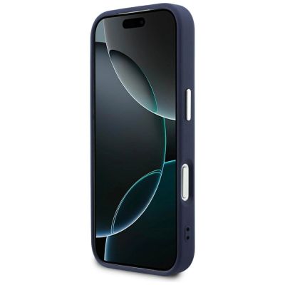 5. Karl Lagerfeld MagSafe Hülle mit geprägtem offenem Ring und RSG-Logo für iPhone 18 Pro Max / 17 Pro Max – Blau