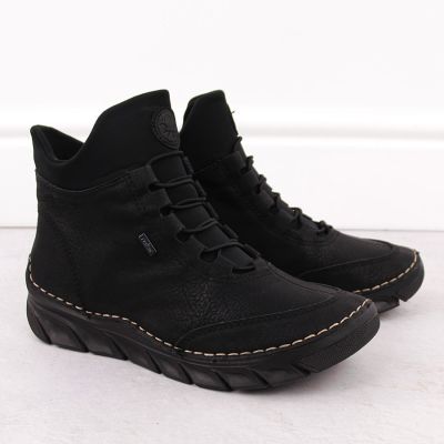 22. Gefütterte schwarze Damen-Ankle-Boots Rieker 55069-00