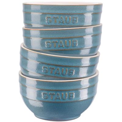 11. Staub Ceramique Schüssel-Set 0,7 l Rund Keramik Türkis 4-tlg.