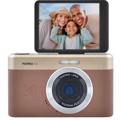 11. Kodak PIXPRO C1BN Digitalkamera, 1/3"-Kompaktkamera, 13 MP CMOS-Sensor, 4160 x 3120 Pixel, Braun