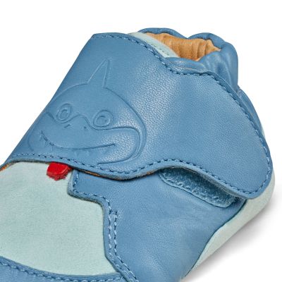 8. Affenzahn Crawly Shark Leder-Kriechschuhe (01257-30211)