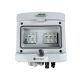 Hermetische DC/AC-Anschlussdose IP65 mit DC-Überspannungsableiter Noark 1000V Typ 1+2, 1 x PV-String, 1 x MPPT // AC-Leistungsbegrenzer Noark Typ 1+2, 10A 1-F
