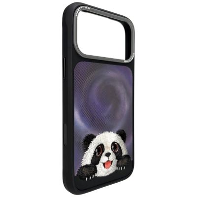 5. Nimmy MagSafe-Hülle mit großem Panda-Motiv und großen Augen für iPhone 18 Pro Max / 17 Pro Max – Schwarz
