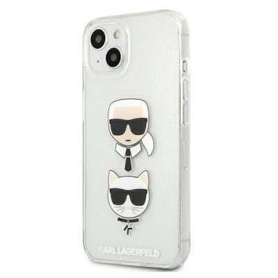 2. Karl Lagerfeld Glitter Karl's & Choupette Head Case für iPhone 13 mini - Silber