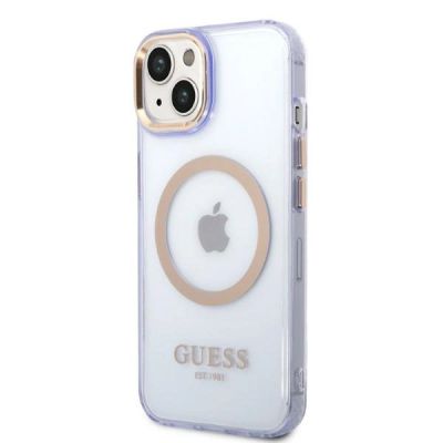 2. Ratet Guess , GUHMP14SHTCMU iPhone 14 6,1" lila/lila Hartschale Gold Outline Translucent MagSafe
