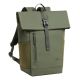 2. Rivacase Eden Rucksack Reiserucksack Olivgrünes gewachstes Leder (Pull-Up), Polyester, recyceltes Polyethylenterephthalat (rPET)