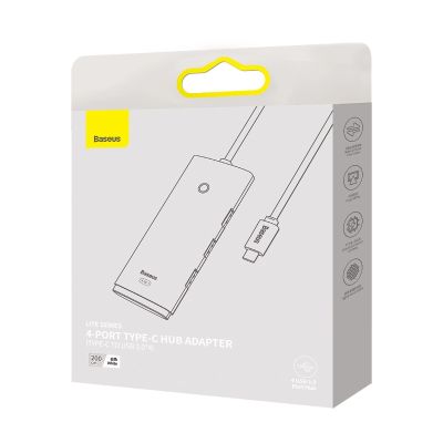 5. Baseus Lite Series HUB Adapter USB Typ C - 4x USB 3.0 2m weiß (WKQX030502)