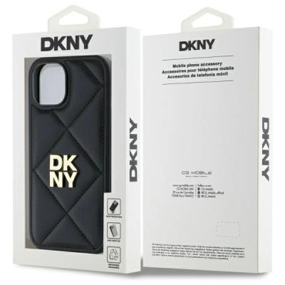 8. DKNY Quilted Stack Logo iPhone 14 Hülle – Schwarz