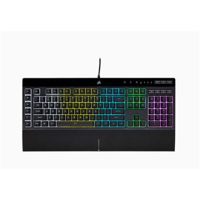 15. Corsair | Gummikuppel | K55 RGB PRO | Gaming-Tastatur | Gaming-Tastatur | RGB-LED-Licht | Vereinigte Staaten | Kabelgebunden | Schwarz