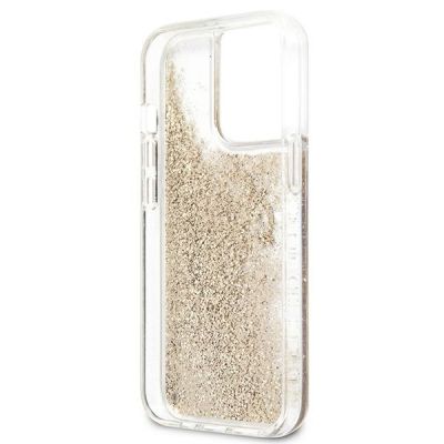 7. Guess 4G Big Liquid Glitter Case für iPhone 13 Pro Max 6,7" - Gold