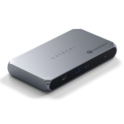 5. Satechi Thunderbolt 4 Slim Hub Pro - USB-C-Hub (DC 20V-Anschluss, USB 3.2 Gen 2-Datenanschluss, 3x Thunderbolt 4-Anschluss) (Space Grau)