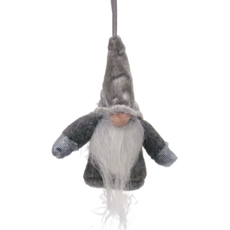 4. Dekorativer Weihnachtsmann-Anhänger mit Griffen, 11 cm, Grau