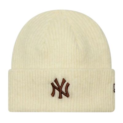 New Era Damen Wide Cuff Beanie New York Yankees Hat 60915815 Beige One Size
